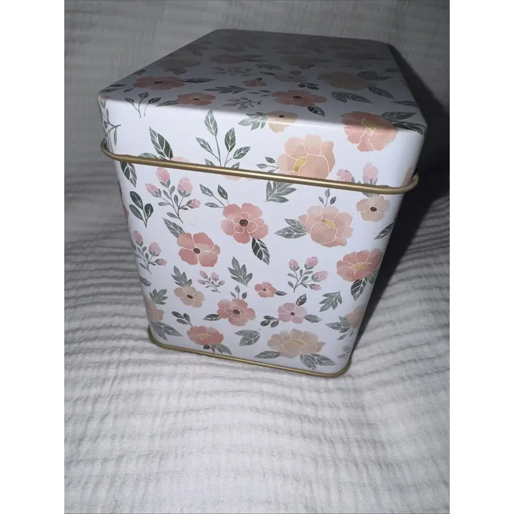 New Flower Floral Kirklands Tin Recipe Box W/Kitchen Food Cooking Category Cards